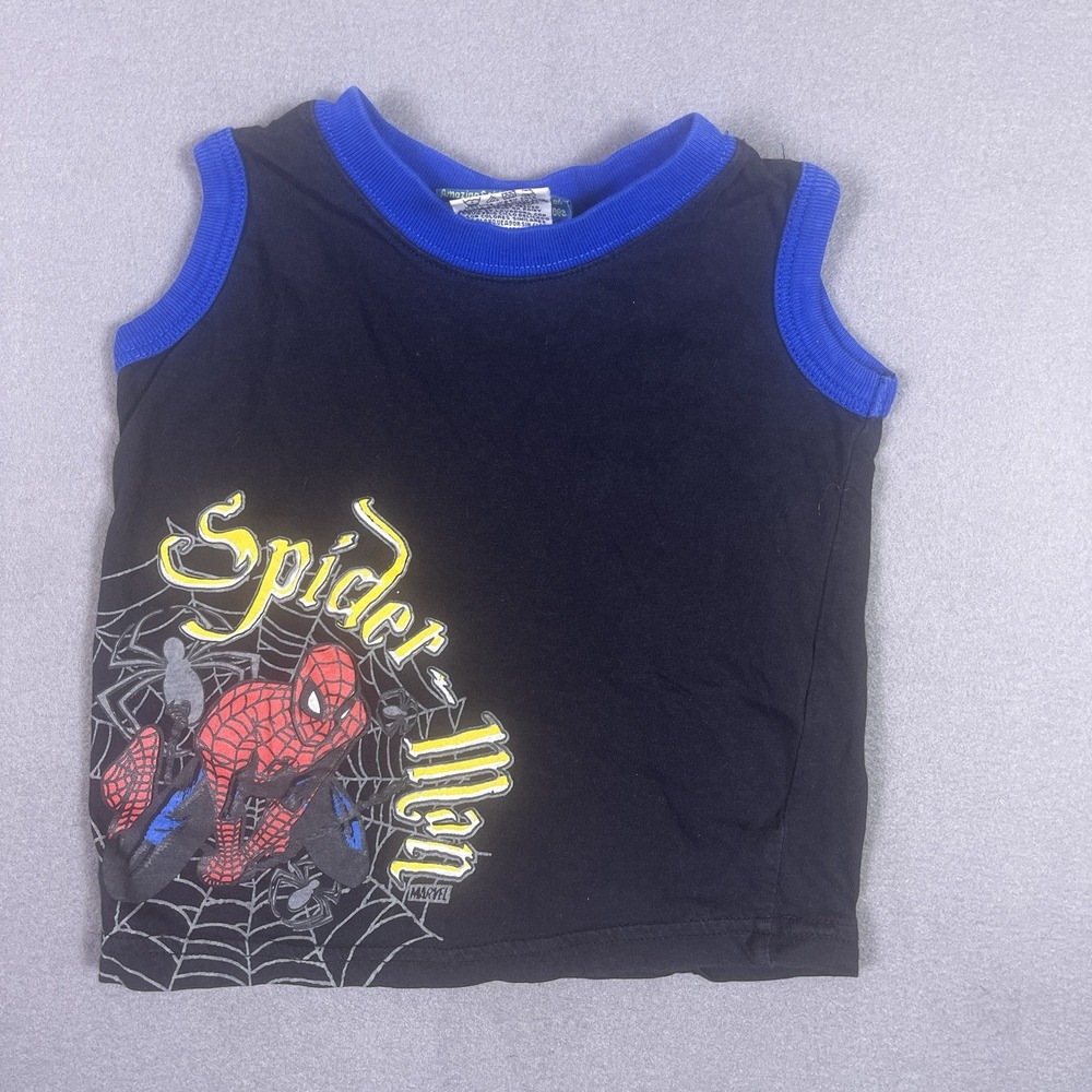 Marvel Spider Man Sleeveless T Shirt Vintage 2008 Y2K Boys 18 m